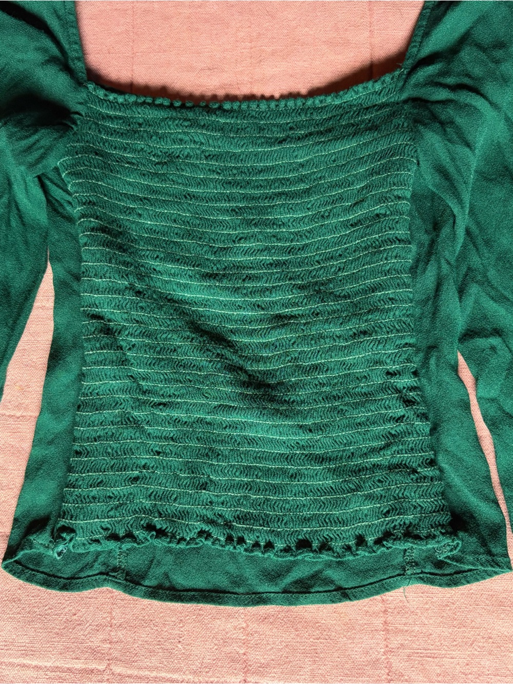 Reformation Long Sleeve Top- Size 0- Green- Sweetheart Neckline - Picture 13 of 13